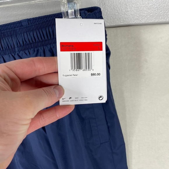 NWT Nike Women's Dark Blue Miler Running Track Windbreaker Pants Size X-Large - Picture 2 of 6